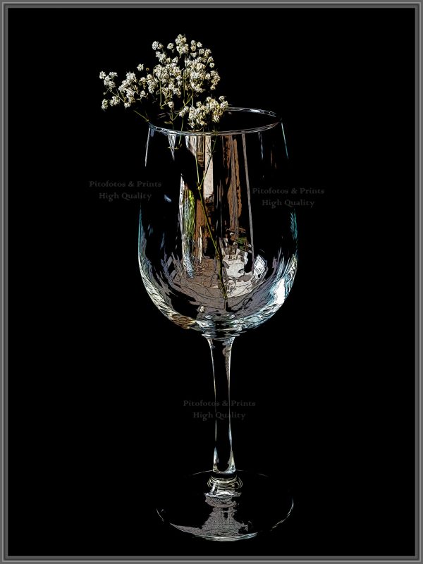 Wine Glass Stylized Print